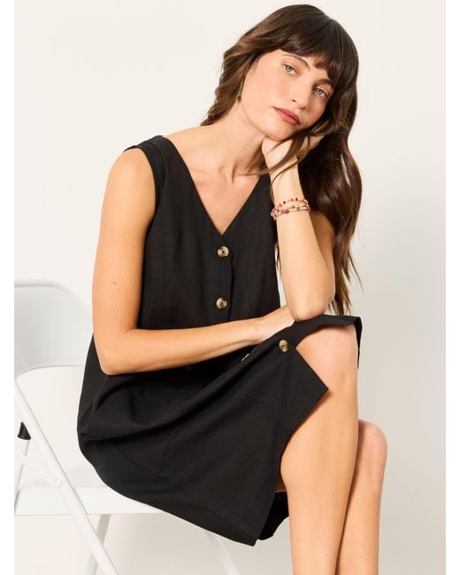 FatFace Black Fatface Jena Regular Linen Dress