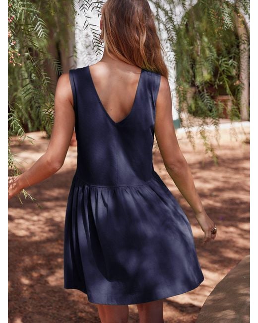 Next Blue 100% Cotton V-Neck Jersey Mini Summer Dress
