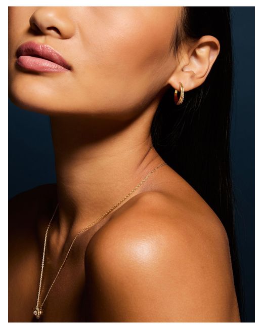 Accessorize Metallic 14Ct-Plated Diamanté Crescent Hoop Earrings