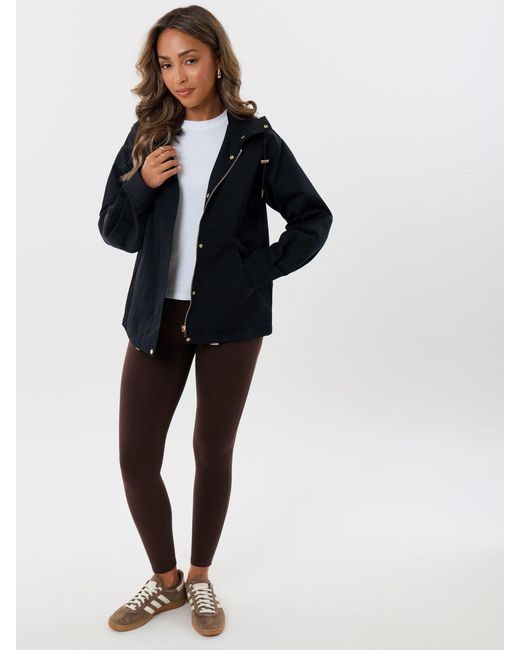 Threadbare Black Showerproof Hooded Jacket