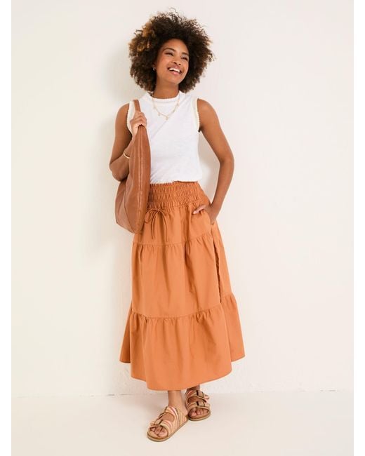 FatFace Orange Fatface Ricky Midi Skirt