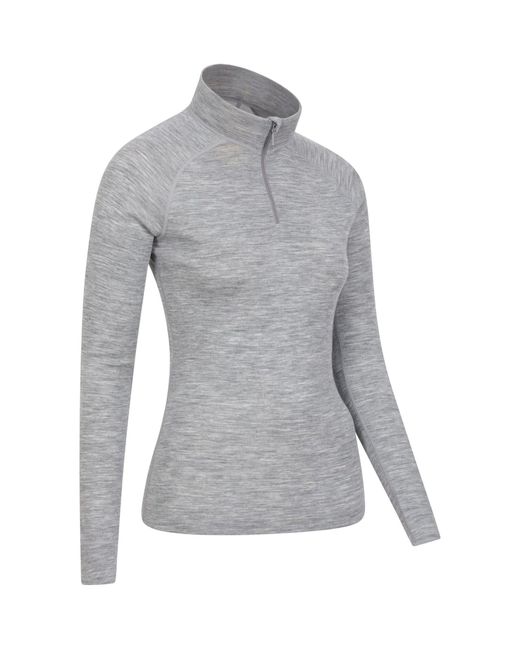 Mountain Warehouse Gray Merino Zip Neck Thermal Top