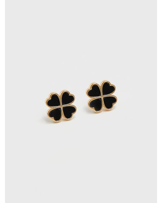 Jon Richard Multicolor Jet Enamel Clover Stud Earrings