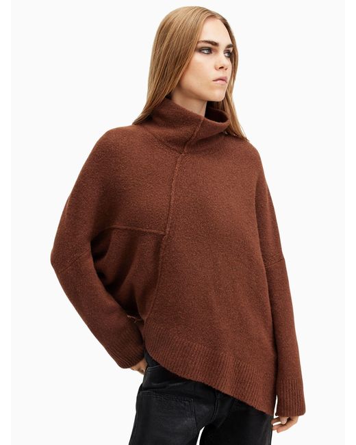AllSaints Brown Allsaints Lock Rollkragenpulloverx-Small