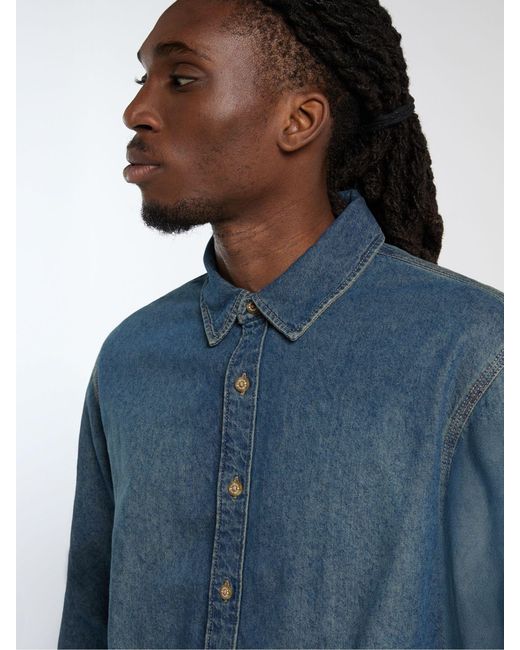 Dickies Blue Button Through Denim Shirt for men