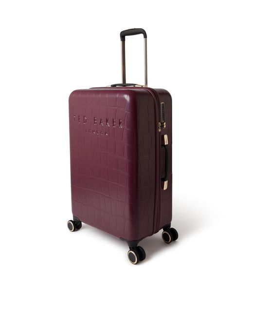 Ted Baker Purple Icon Case Croc Medium Suitcase