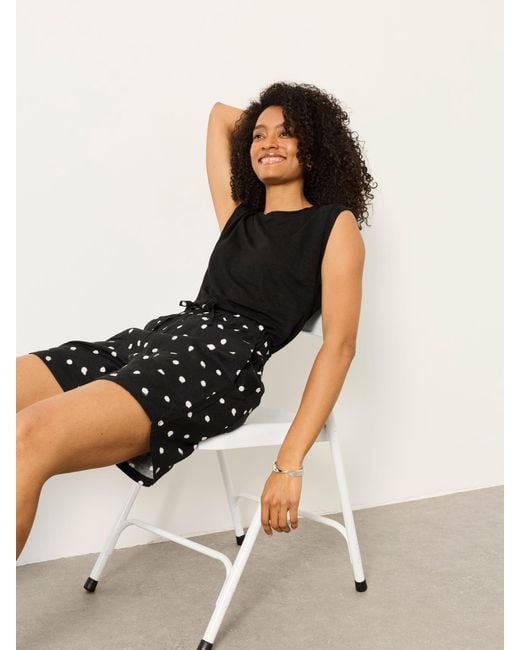 FatFace Black Fatface Cassie 100% Linen Shorts