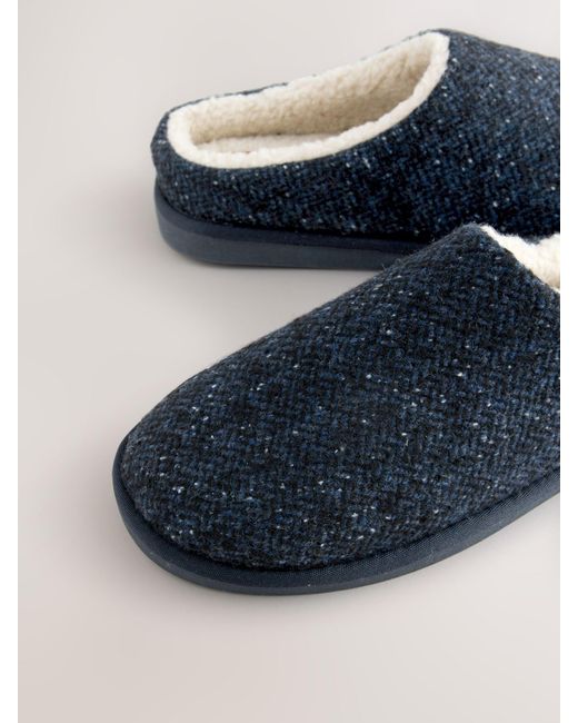 Next Blue Patterned Slippers for men