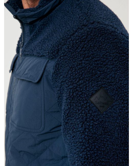 Saltwell Blue Quilted Borg Jacket for men