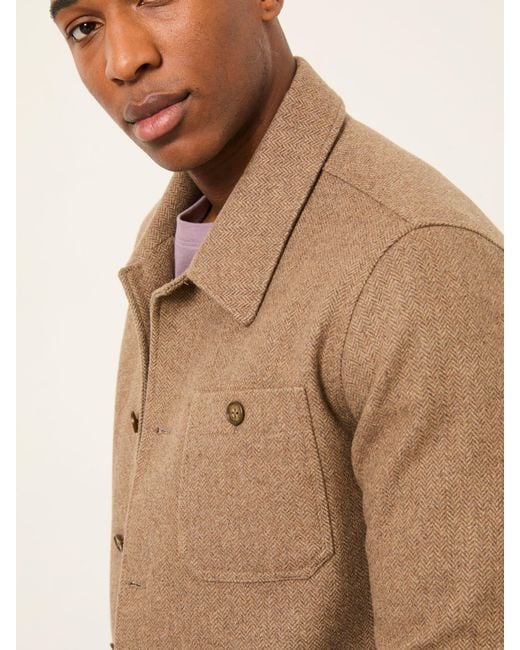 FatFace Natural Fatface Herringbone Worker Jacket for men