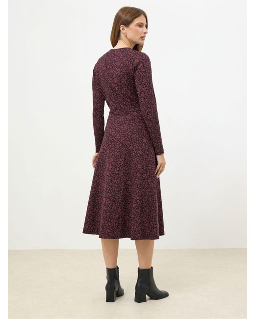 M Com Purple Long Sleeve Wrap Dress