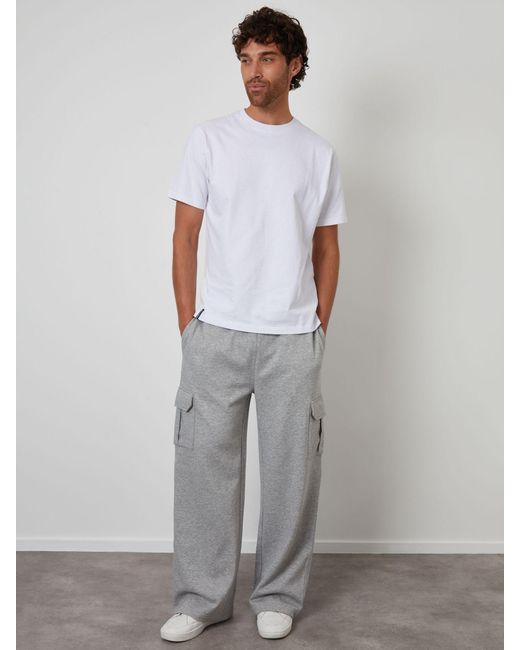 Threadbare Gray Wide Leg Cargo Joggers for men