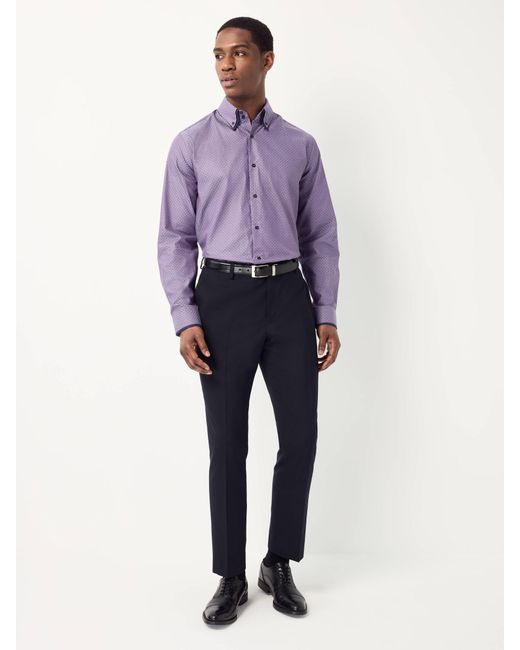 Next Regular Fit Trimmed Formal 100% Cotton Oxford Shirt in Purple für Herren