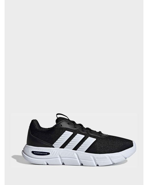 Adidas White Cloudfoam Flex Laceless Wide Fit Trainers