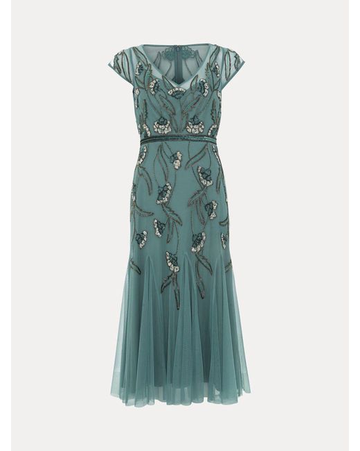 Phase Eight Green Evonne Beaded Dress