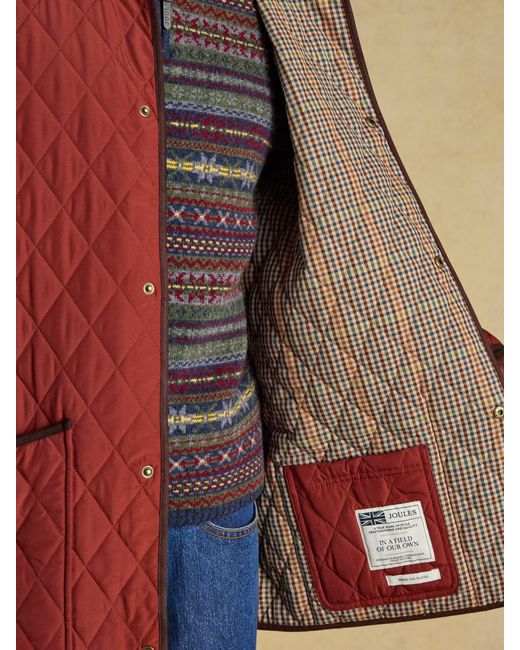 Joules Red Brick Quilted Jacket for men