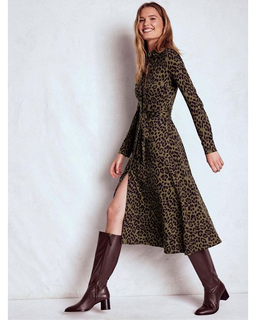 Boden Brown Marcia Jersey Shirt Dress