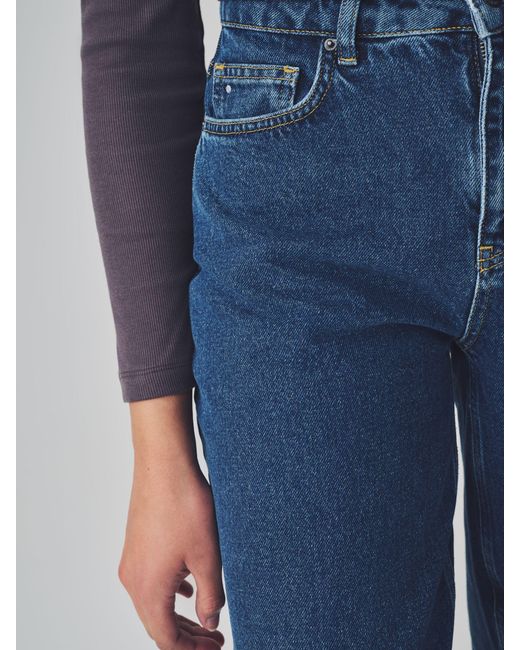 Vero Moda Blue Barrel Fit 100% Cotton High Waisted Jeans