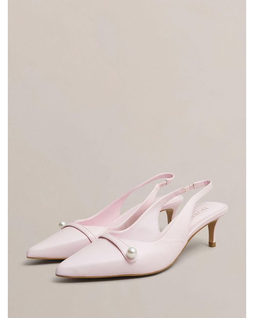 Hobbs Pink Pale Serena Leather Slingbacks
