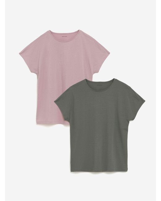 JD Williams Gray Crew Neck Split Sleeve Cotton T-Shirts 2 Pack