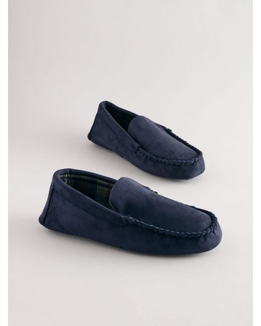 Next Blue Moccasin Slippers for men