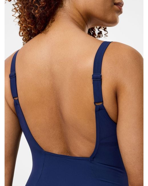Speedo Blue Solid Contour Eclipse Swimsuit