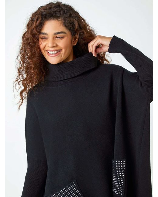 Roman Blue Sparkle Pocket Poncho Jumper