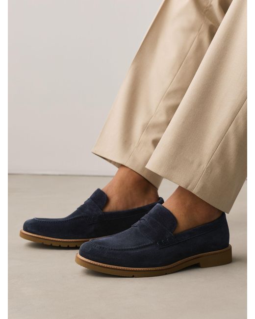 Next Blue Extralight Suede Loafers for men