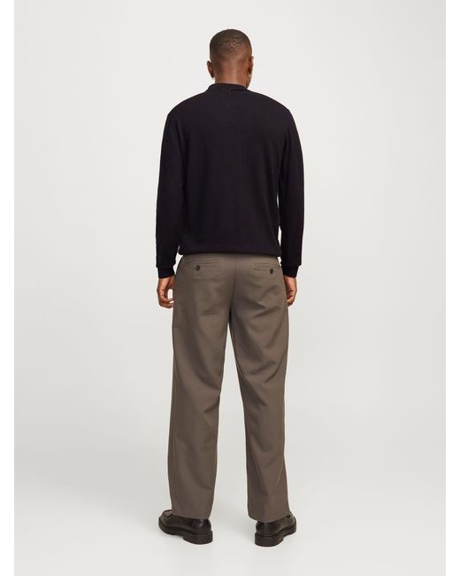 Jack & Jones Blue Quarter Zip Knitted Polo Shirt for men