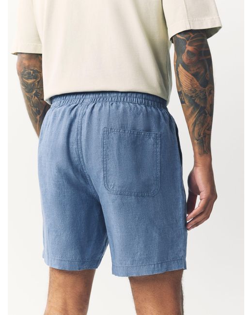 Next Blue Signature 100% Linen Elasticated Waist Shorts for men