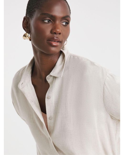 JD Williams Natural Relaxed Linen Mix Shirt