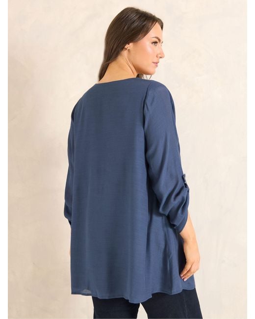 Evans Blue Long Sleeve Double Layer Tunic