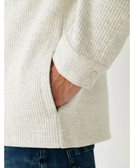 Next Linear Texture Popper Shacket in Natural für Herren