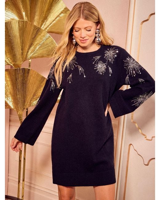 knitted flared dress Black Dreamweaver Women's Knit Dress