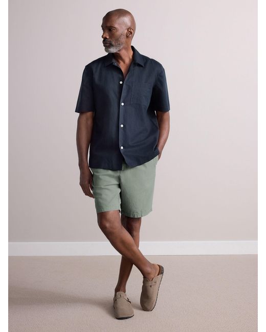 Next Green Premium Soft Touch Linen Blend Elasticated Waist Shorts for men