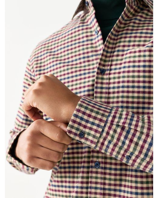 Next Brown Check Soft Touch Long Sleeve Shirt for men