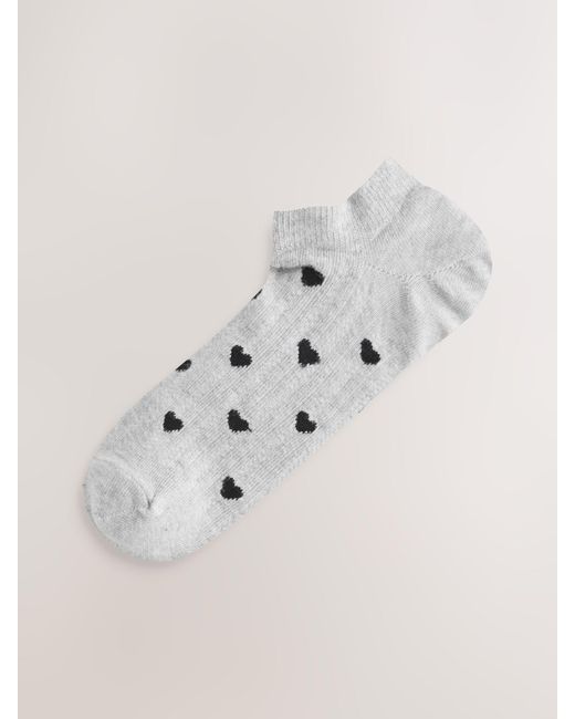Next Gray Textured Heart Pattern Trainer Socks 4 Pack