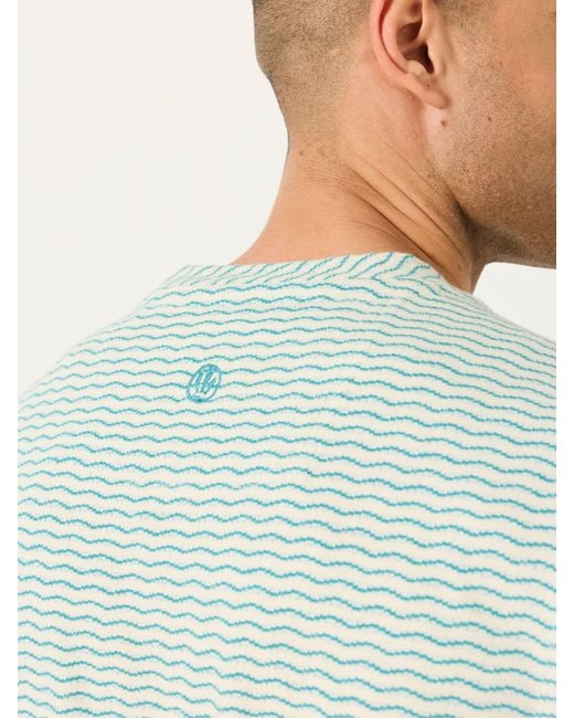 FatFace Green Fatface Short Sleeve Jacquard Stripe Tshirt for men