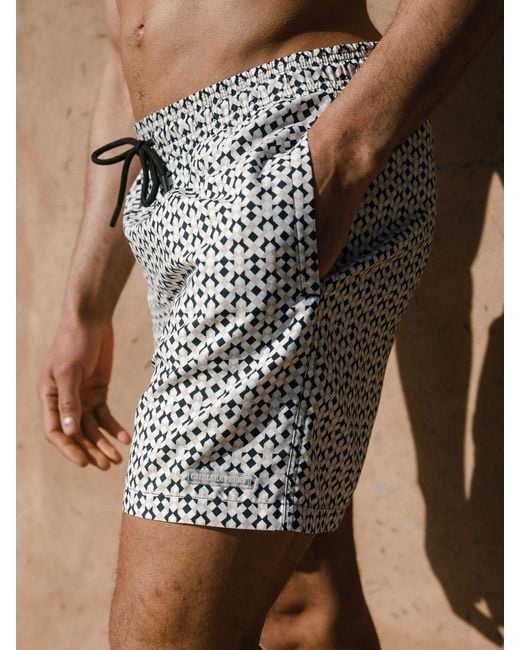 Chelsea Peers Gray Flamingo Print Swim Shorts for men
