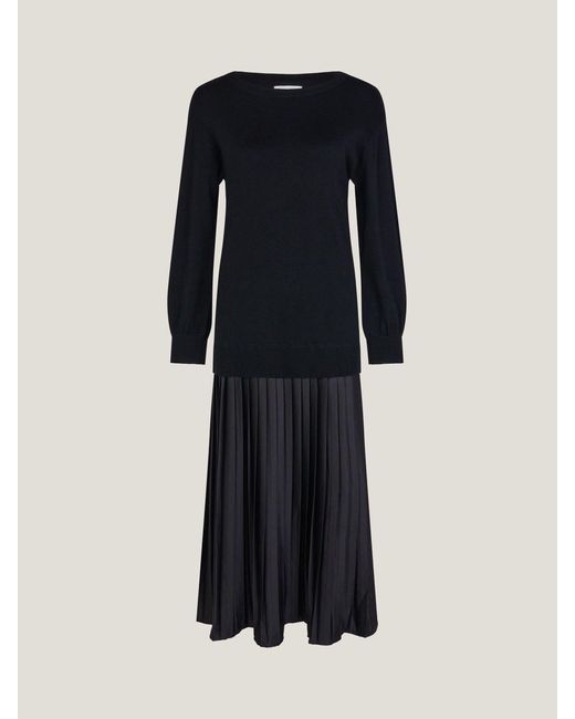 Monsoon Blue Fia Jumper Pleated Midi Dress