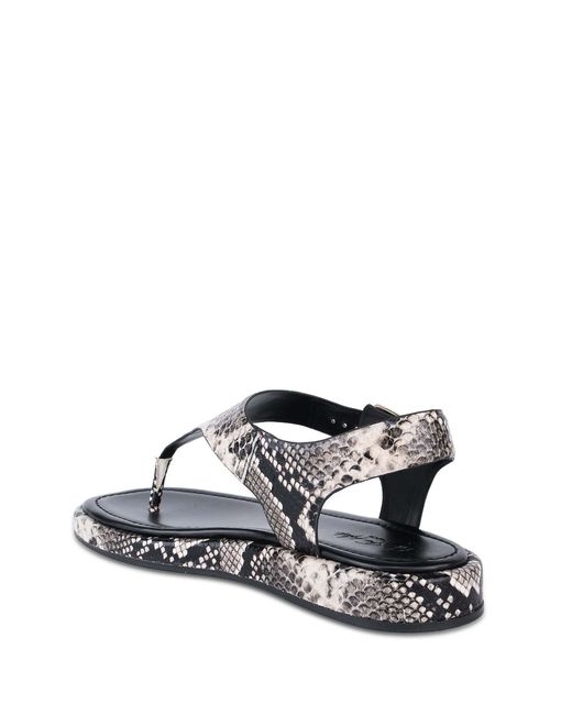 OFF THE HOOK White Adelie Leather Thong Flat Sandals