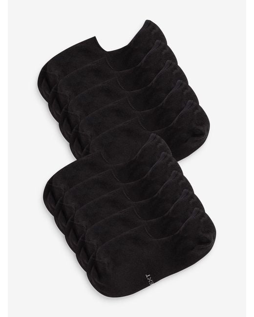 Next Black Invisible Trainer Socks 10 Pack for men