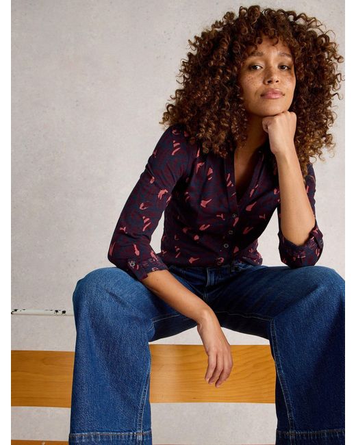 White Stuff Purple Annie Jersey Shirt