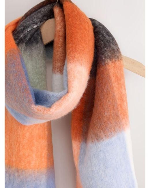 Next Orange Checked Heavyweight Blanket Scarf