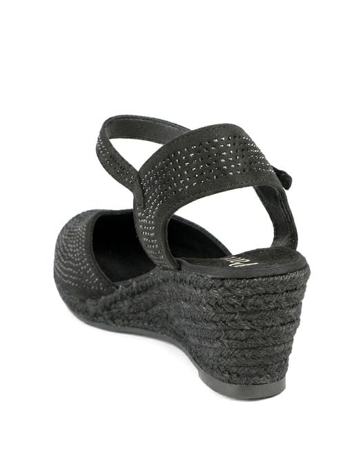 Pavers Black Memory Foam Buckled Espadrilles