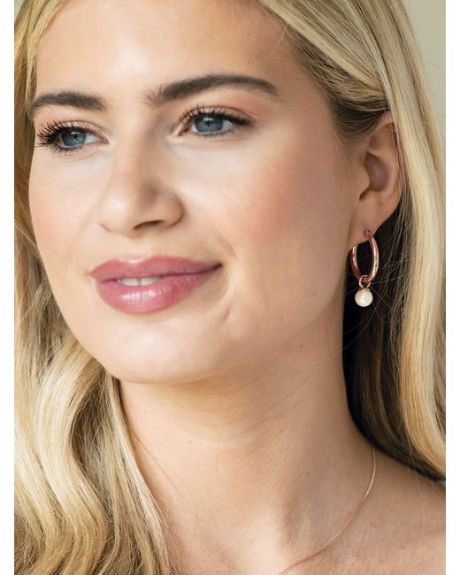 Ivory & Co. Natural Newark Statement Hoop Pearl Earrings