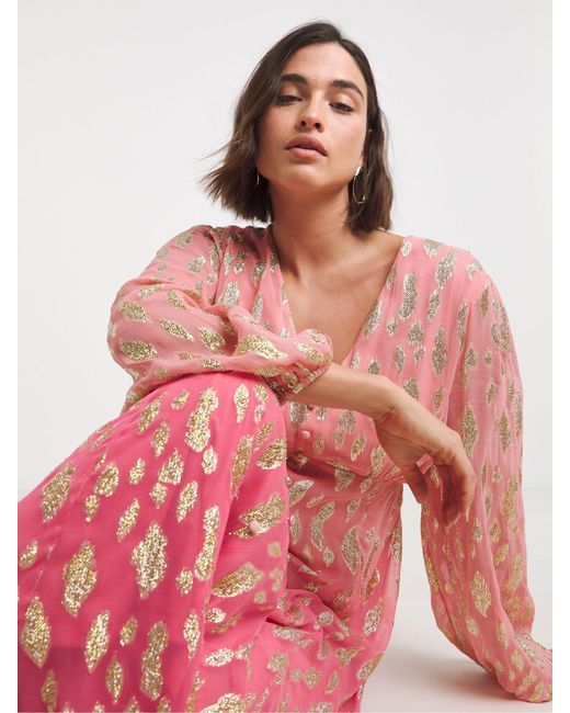 Simply Be Pink Ombre Jacquard Maxi Dress