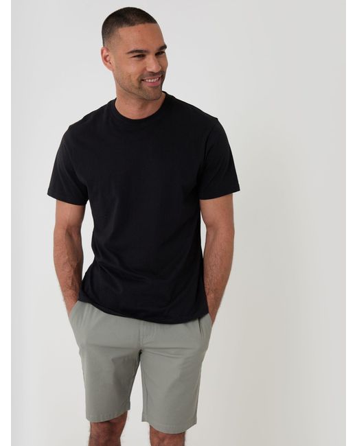 Threadbare Gray Elasticated Waist Stretch Chino Shorts for men