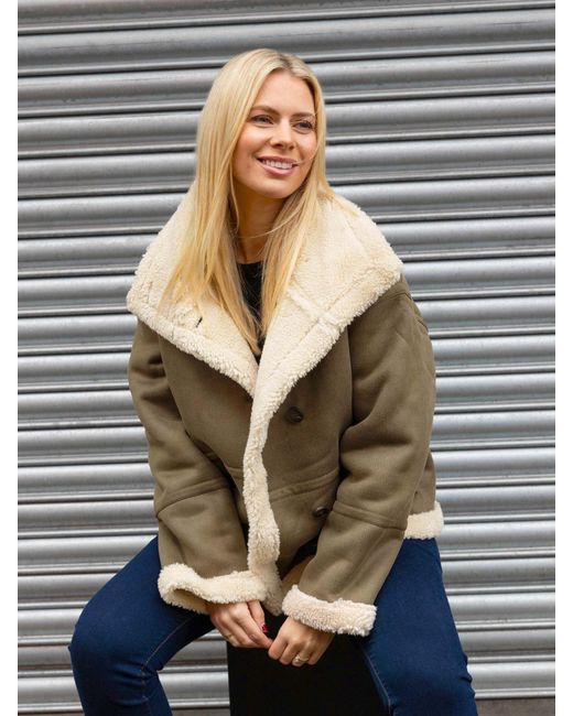 Roman Metallic Borg Collar Aviator Jacket