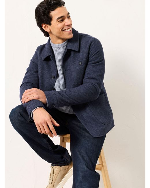 FatFace Blue Fatface Herringbone Worker Jacket for men